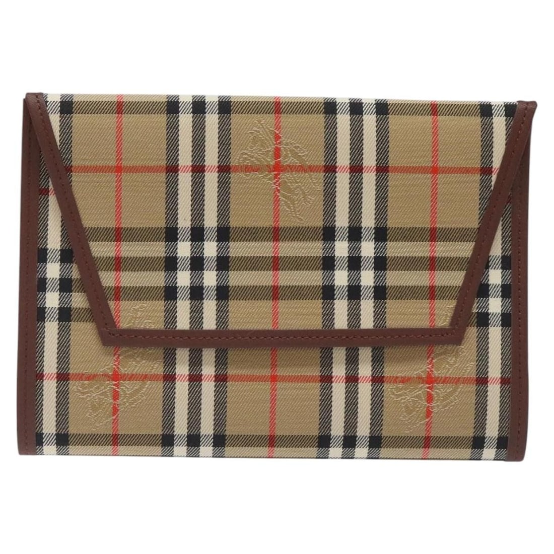Burberry beige canvas Nova check unisex pochette bag: Burberry beige canvas Nova check unisex pochette bag This Burberry Nova check Pochette features the iconic beige canvas design, suitable for unisex use. The exterior is in excellent condition with min
