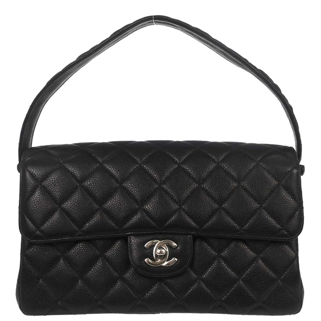 CHANEL Classic Flap Black Matelasse Shoulder Bag Medium: CHANEL Classic Flap Black Matelasse Shoulder Bag Medium This Chanel Double Sided Classic Flap medium handbag is crafted from black matelasse quilted calfskin leather and features a turnlock closure an