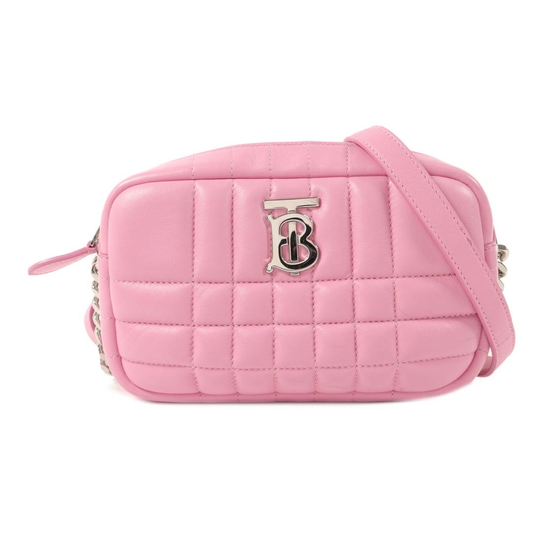 Burberry Mini Lola Pink Calfskin Shoulder Bag: Burberry Mini Lola Pink Calfskin Shoulder Bag This Burberry Mini Lola Camera Bag is crafted from pink calfskin leather and features a compact shoulder bag design. Made in the United Kingdom, it offers