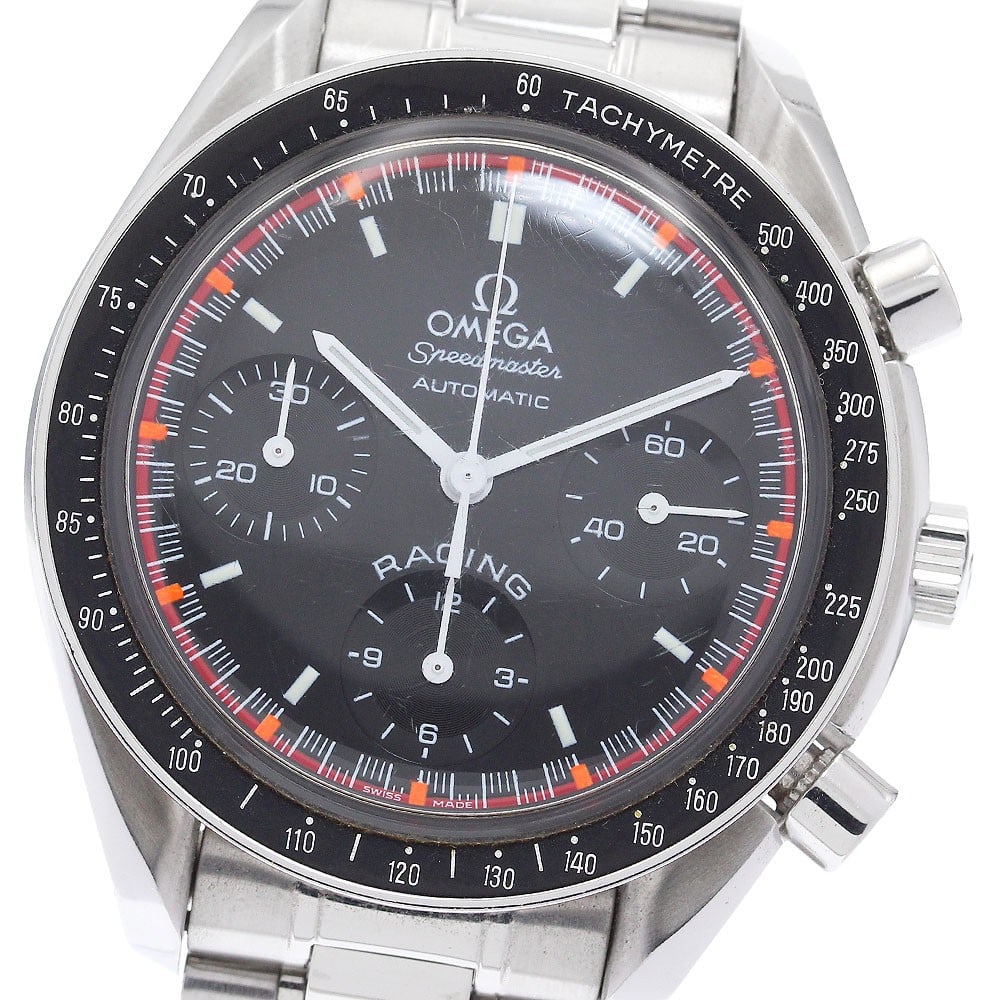 OMEGA Speedmaster Racing Schumacher 3518.50 Limited Edition Chronograph: OMEGA Speedmaster Racing Schumacher 3518.50 Limited Edition Chronograph This OMEGA Speedmaster Racing Michael Schumacher World Champion 2000 Limited Edition men's wristwatch features a stainless steel