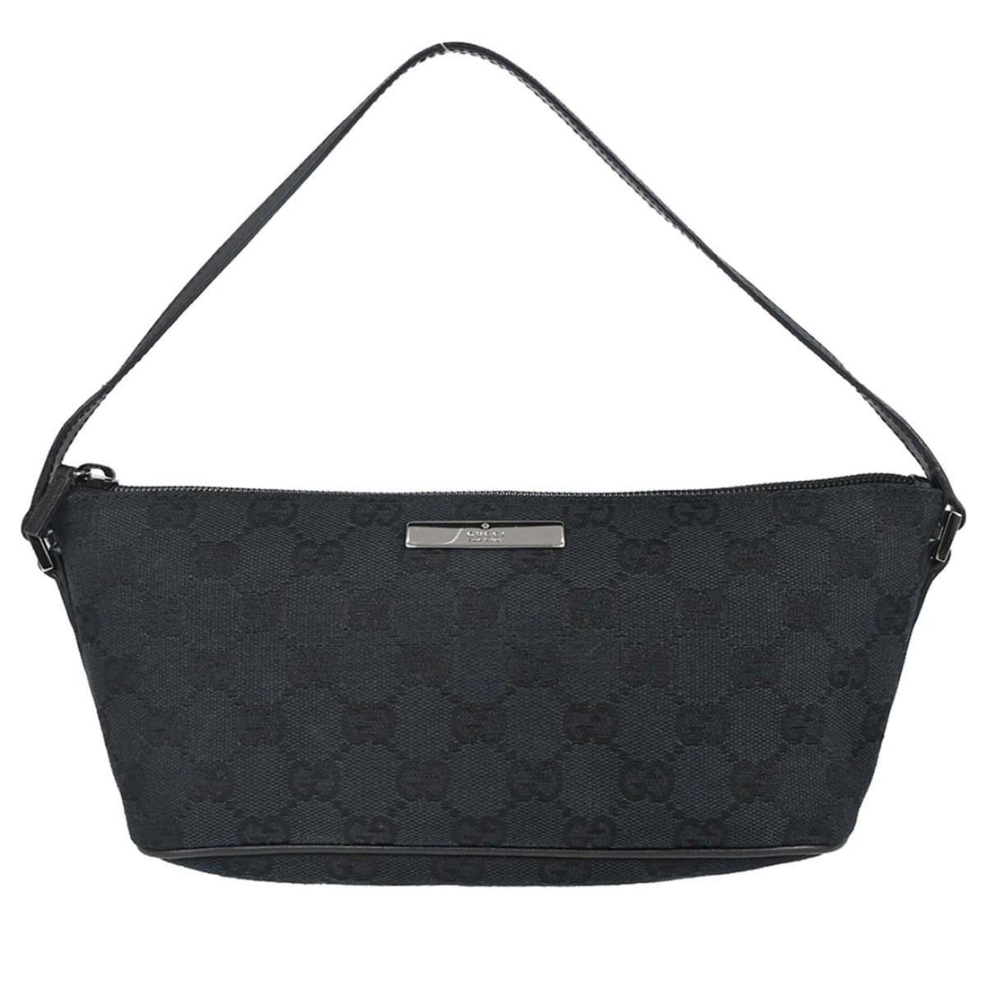 Gucci GG Black Canvas Leather Top Handle Bag: Gucci GG Black Canvas Leather Top Handle Bag This Gucci top handle bag features a classic black canvas exterior with leather accents. Designed for women, it offers a medium size with a structured silh