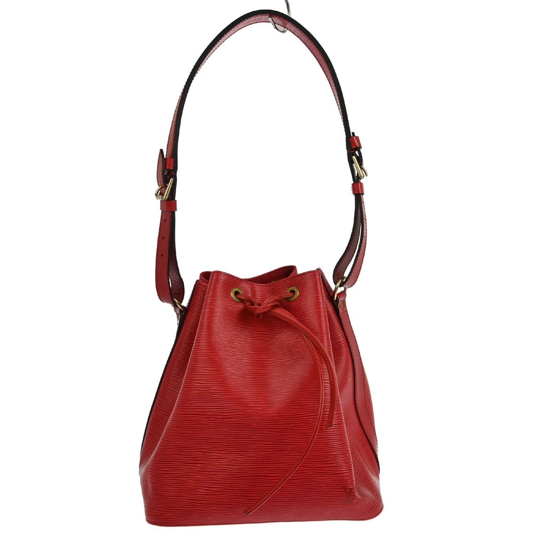 Louis Vuitton Noe Red Epi Leather Shoulder Bag: Louis Vuitton Noe Red Epi Leather Shoulder Bag This vintage Louis Vuitton Petite Noe shoulder bag is crafted from signature red Epi leather with a black Alcantara lining. It features an adjustable sho