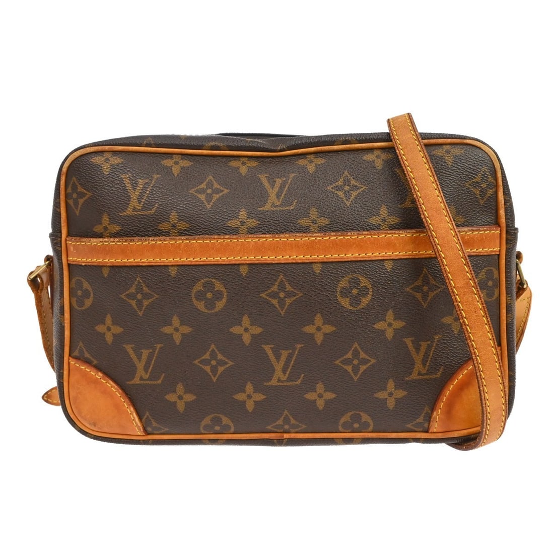Louis Vuitton Monogram Canvas Trocadero Crossbody Bag: Louis Vuitton Monogram Canvas Trocadero Crossbody Bag This Louis Vuitton Trocadero handbag features the iconic monogram canvas in brown, designed for unisex use. The bag is crafted from durable canvas