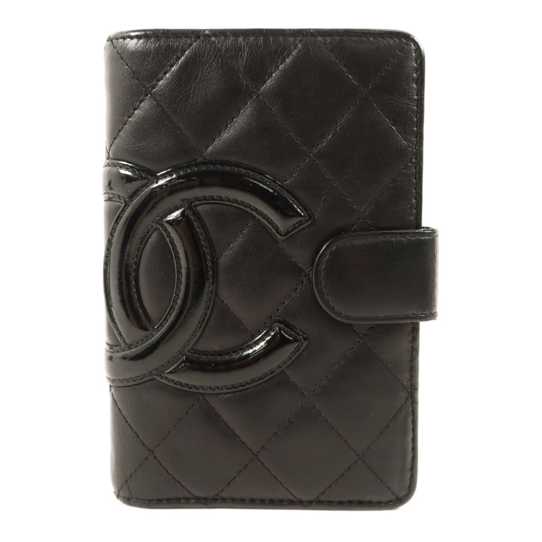CHANEL Cambon Black Calfskin Bi-fold Wallet: CHANEL Cambon Black Calfskin Bi-fold Wallet This CHANEL Cambon bifold wallet is crafted from black calfskin leather and features the iconic CC logo with silver-tone hardware. Designed for women, it of