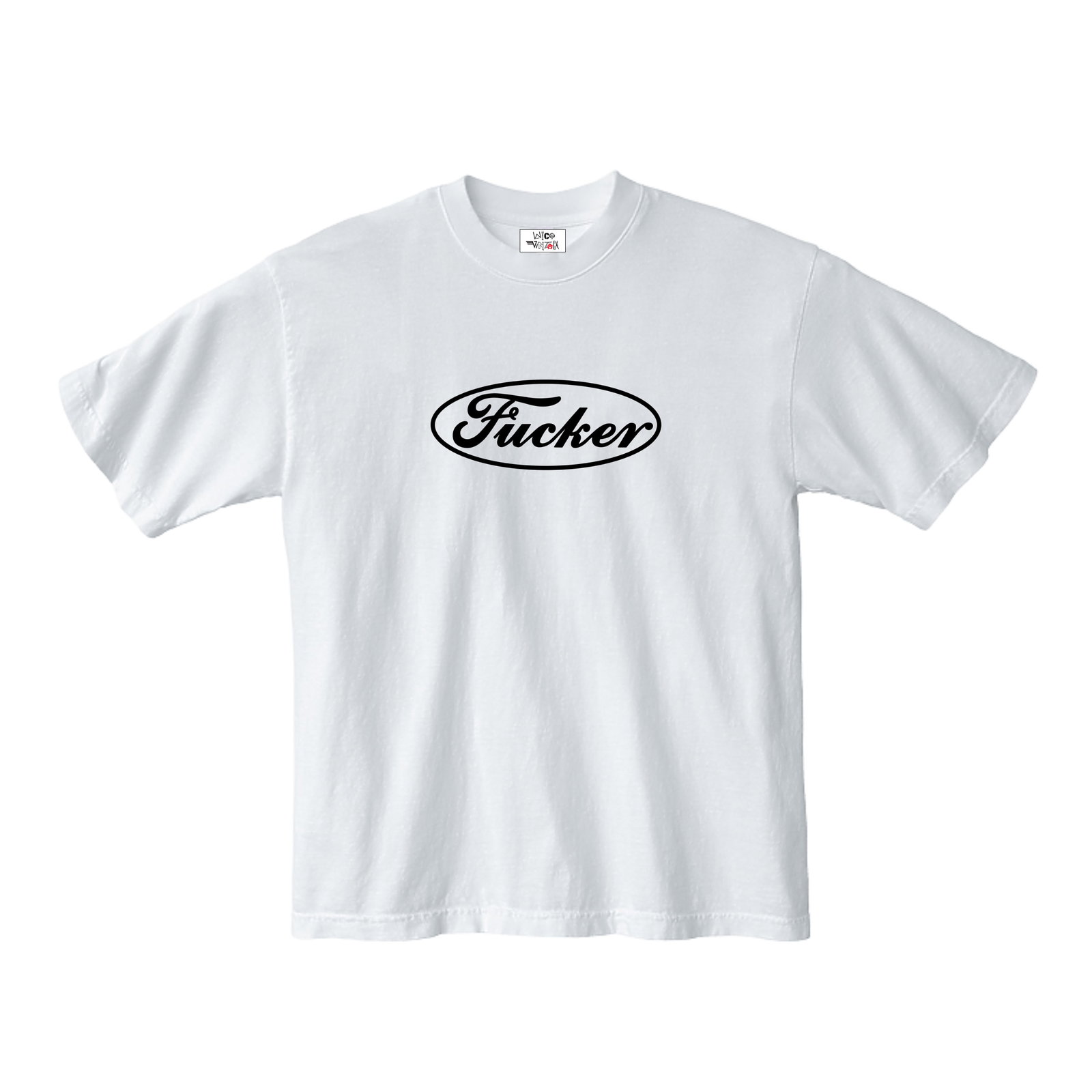 White Graphic Tee Large: White Graphic Tee Large This Fucker White Tee is offered in un-used, unworn condition. It features a classic white color and is available in a large size, making it a versatile addition to any casual 