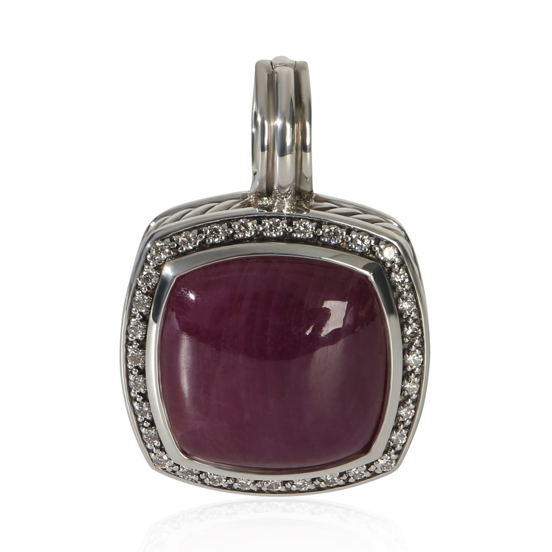 Moonlight Ice Albion Pendant with Ruby and Diamonds in Sterling Silver (1 of 3)