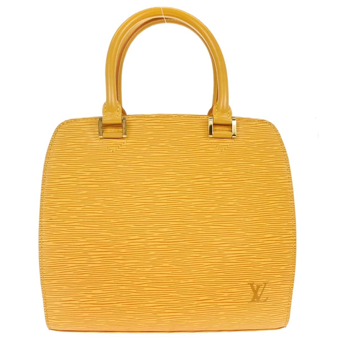 Yellow Epi Leather Pont Neuf Satchel by Louis Vuitton M52059: Yellow Epi Leather Pont Neuf Satchel by Louis Vuitton M52059 This Louis Vuitton Pont Neuf handbag features the signature yellow Epi leather exterior with logo accents and a medium-sized satchel silhou