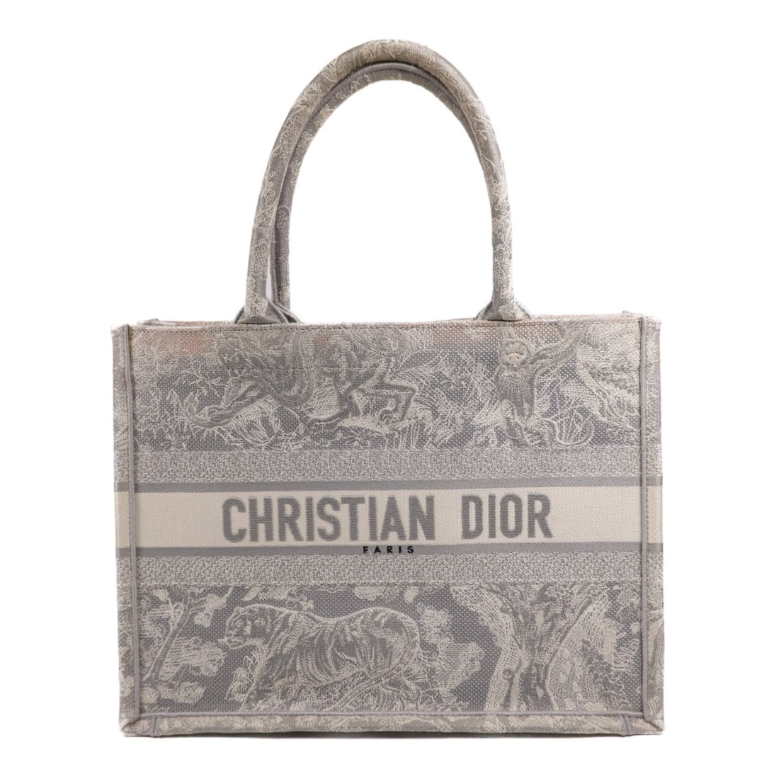 Dior Book Tote Gray Canvas 10.4 x 14.0 x 6.3: Dior Book Tote Gray Canvas 10.4 x 14.0 x 6.3 This Christian Dior Book Tote is crafted from durable gray canvas and features a spacious design, making it ideal for everyday use. The tote offers ample r