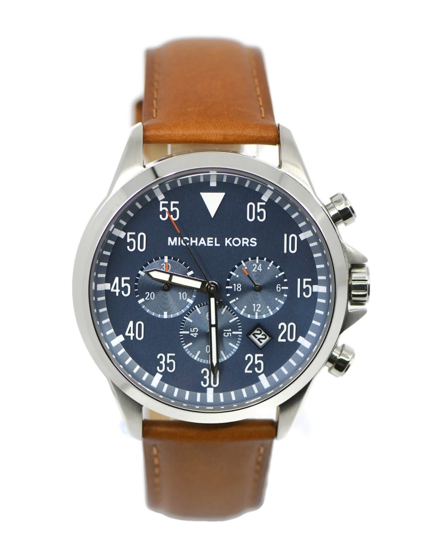 Michael Kors Gage Stainless Wristwatch MK8490 with Box and Papers: Michael Kors Gage Stainless Wristwatch MK8490 with Box and Papers The Michael Kors Gage wristwatch, model MK8490, features a stainless steel case and band, offering a durable and stylish design. This 
