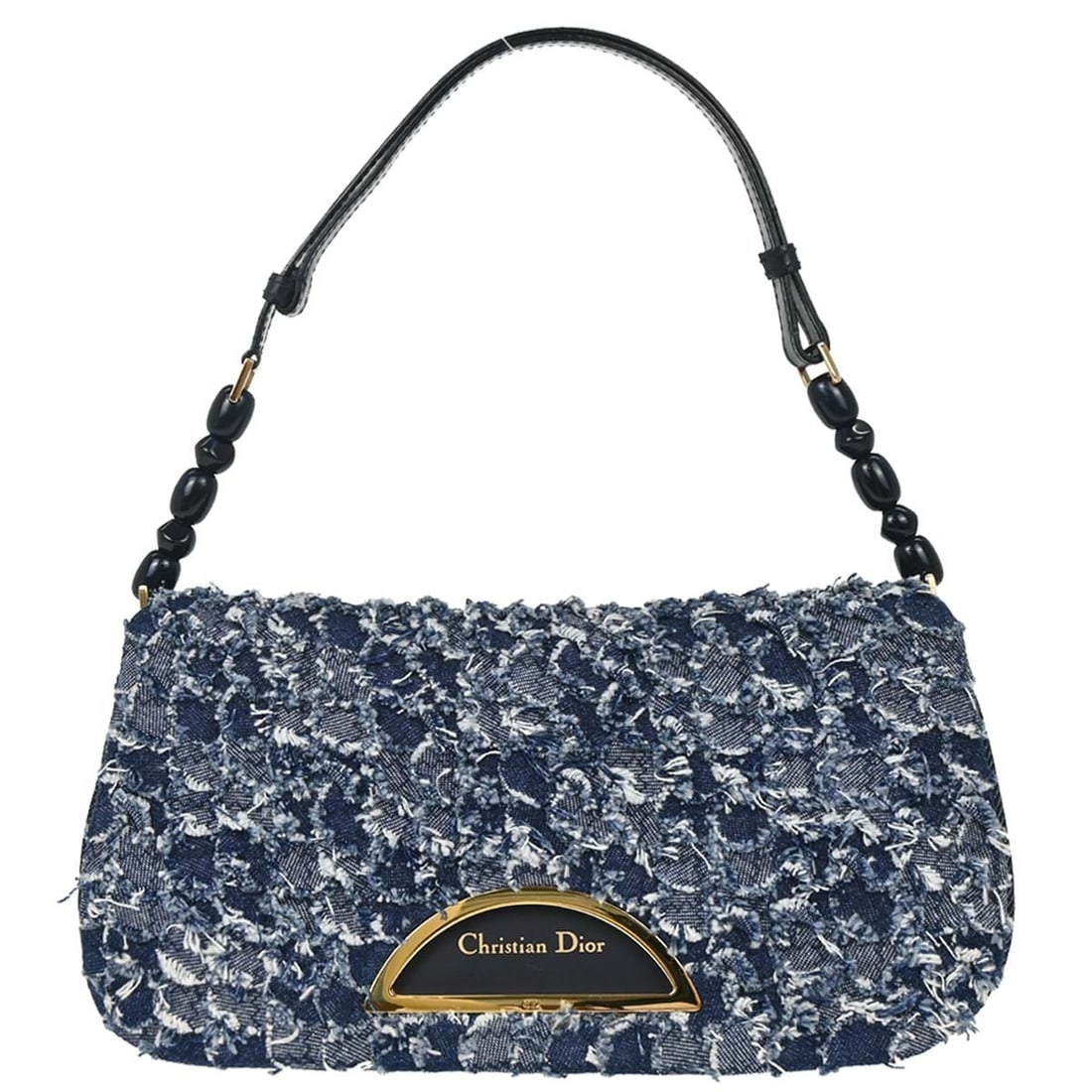 Dior Malice blue denim shoulder bag MA-0020: Dior Malice blue denim shoulder bag MA-0020 This Christian Dior Malice handbag features a blue denim exterior and a medium-sized silhouette. It is designed with a top handle style and a shoulder