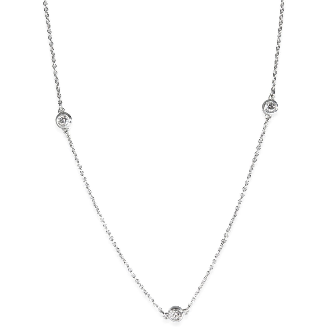 Tiffany & Co Elsa Peretti Diamond By The Yard Sterling Silver Necklace (1 of 4)
