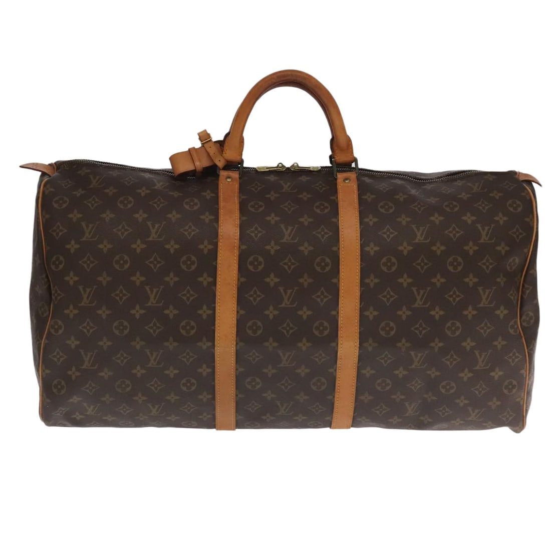 Louis Vuitton Keepall Monogram Canvas Travel Duffle Bag 60cm: Louis Vuitton Keepall Monogram Canvas Travel Duffle Bag 60cm The Louis Vuitton Keepall Bag in monogram canvas offers classic style and practicality in a unisex design. This brown travel bag features d