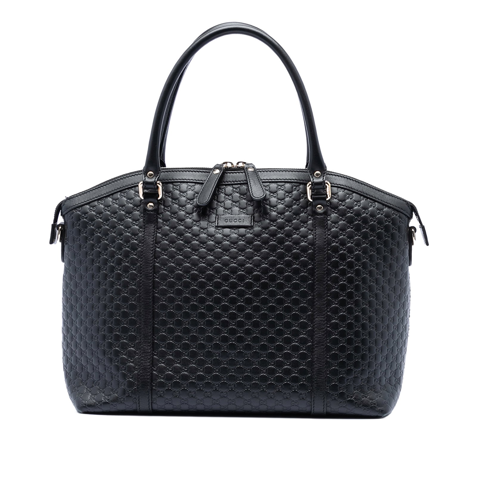 Gucci Microguccissima Dome Satchel Leather Black: Gucci Microguccissima Dome Satchel Leather Black This Gucci Large Microguccissima Dome Satchel features a black leather body with the signature Microguccissima pattern, rolled leather handles, a top z