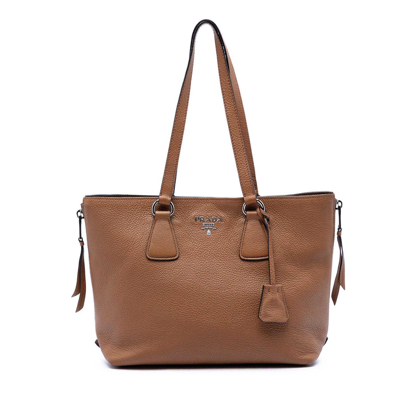 Prada Vitello Phenix Leather Tote with Side Zipper Details (1 of 6)
