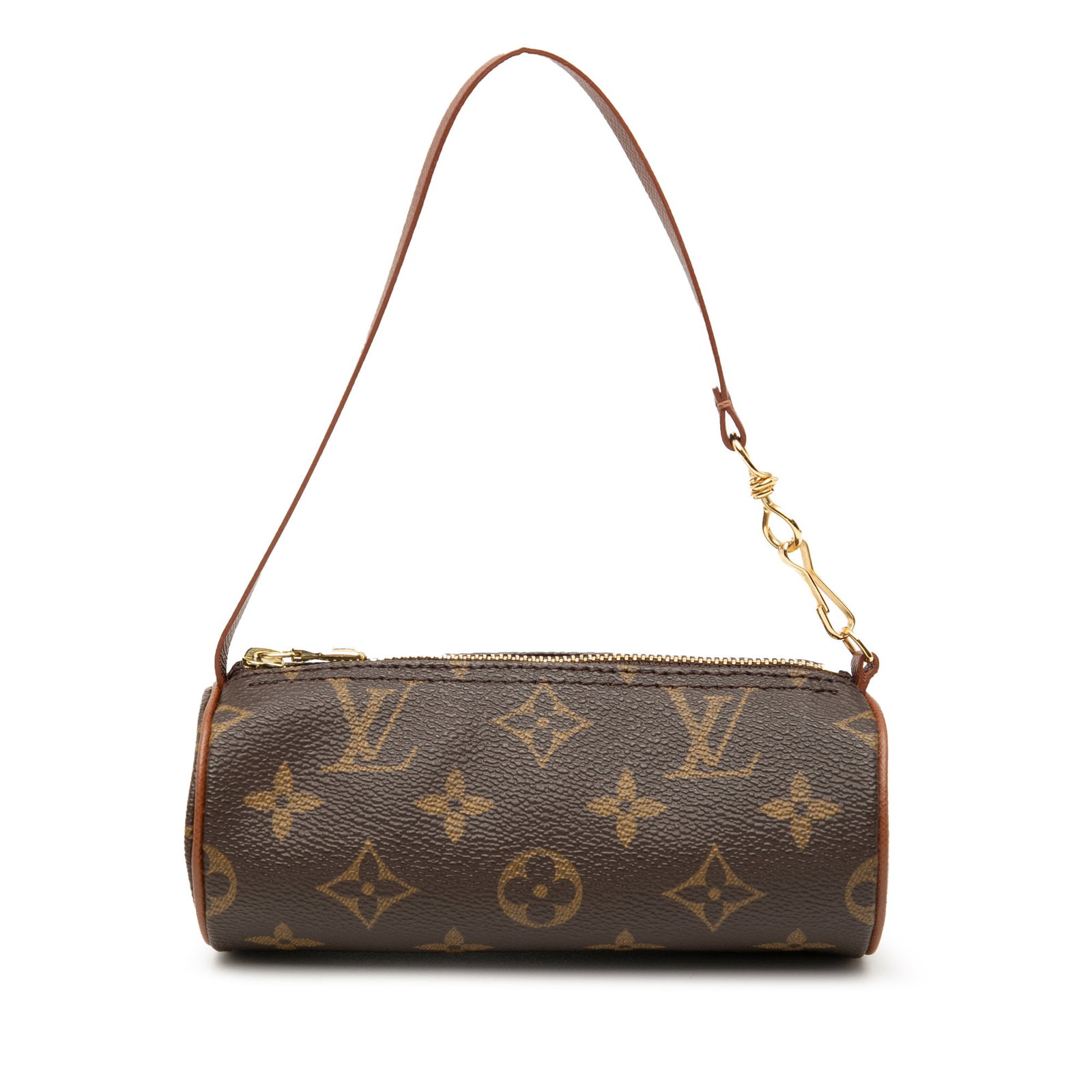 Louis Vuitton Papillon Pochette Monogram Canvas Bag: Louis Vuitton Papillon Pochette Monogram Canvas Bag The Louis Vuitton Monogram Papillon Pochette features the iconic monogram canvas body, complemented by a detachable leather strap and a secure top z
