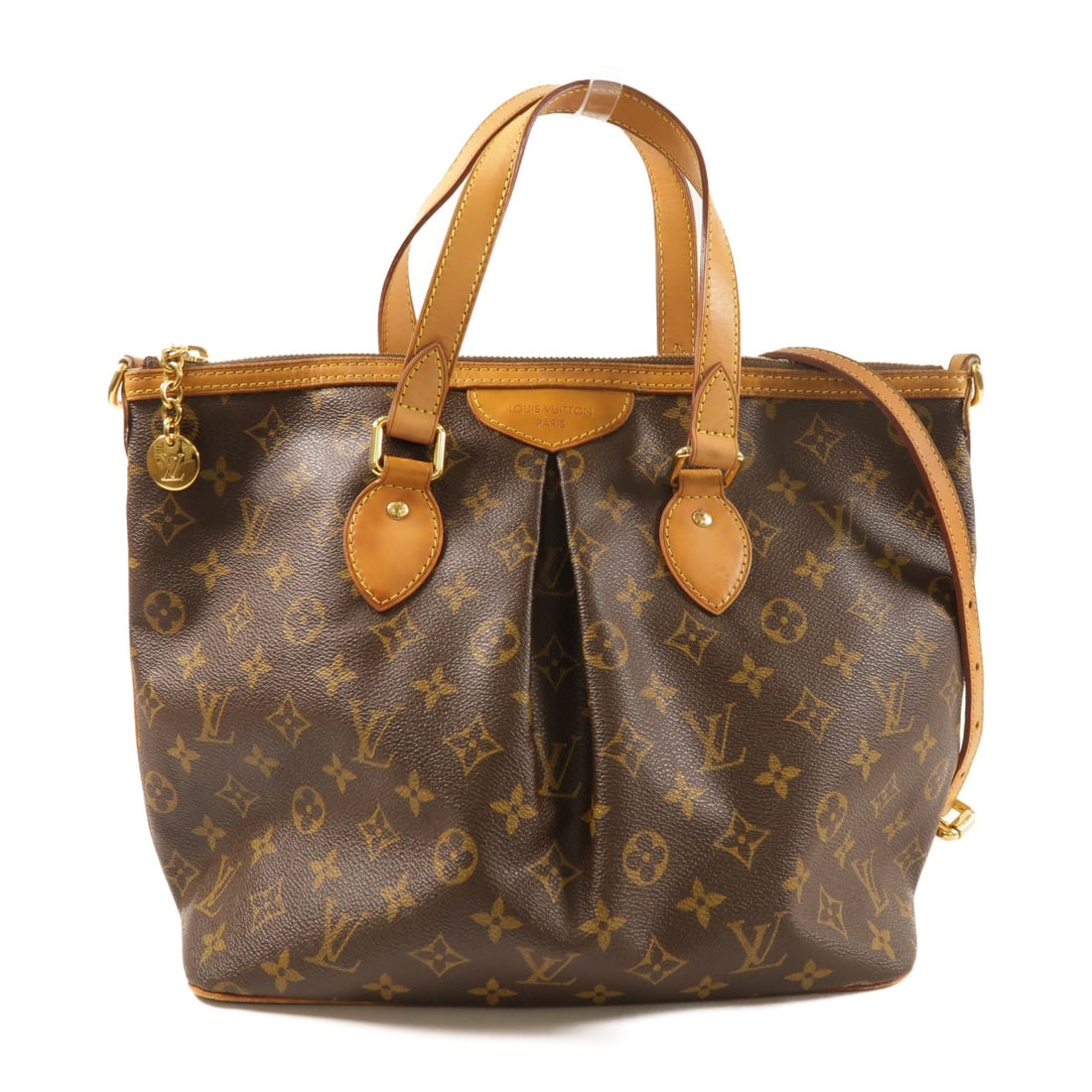 Louis Vuitton Palermo PM Monogram Canvas Shoulder and Handbag with Gold Hardware: Louis Vuitton Palermo PM Monogram Canvas Shoulder and Handbag with Gold Hardware This Louis Vuitton Palermo PM is a two-way shoulder bag crafted from brown PVC coated canvas in the iconic Monogram pat
