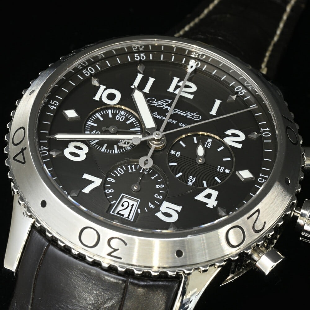 Breguet Type XXI Flyback Chronograph Stainless Steel Men's Watch: Breguet Type XXI Flyback Chronograph Stainless Steel Men's Watch This Breguet 3810 Transatlantique Type XXI men's wristwatch features a robust stainless steel case and an automatic movement based on t
