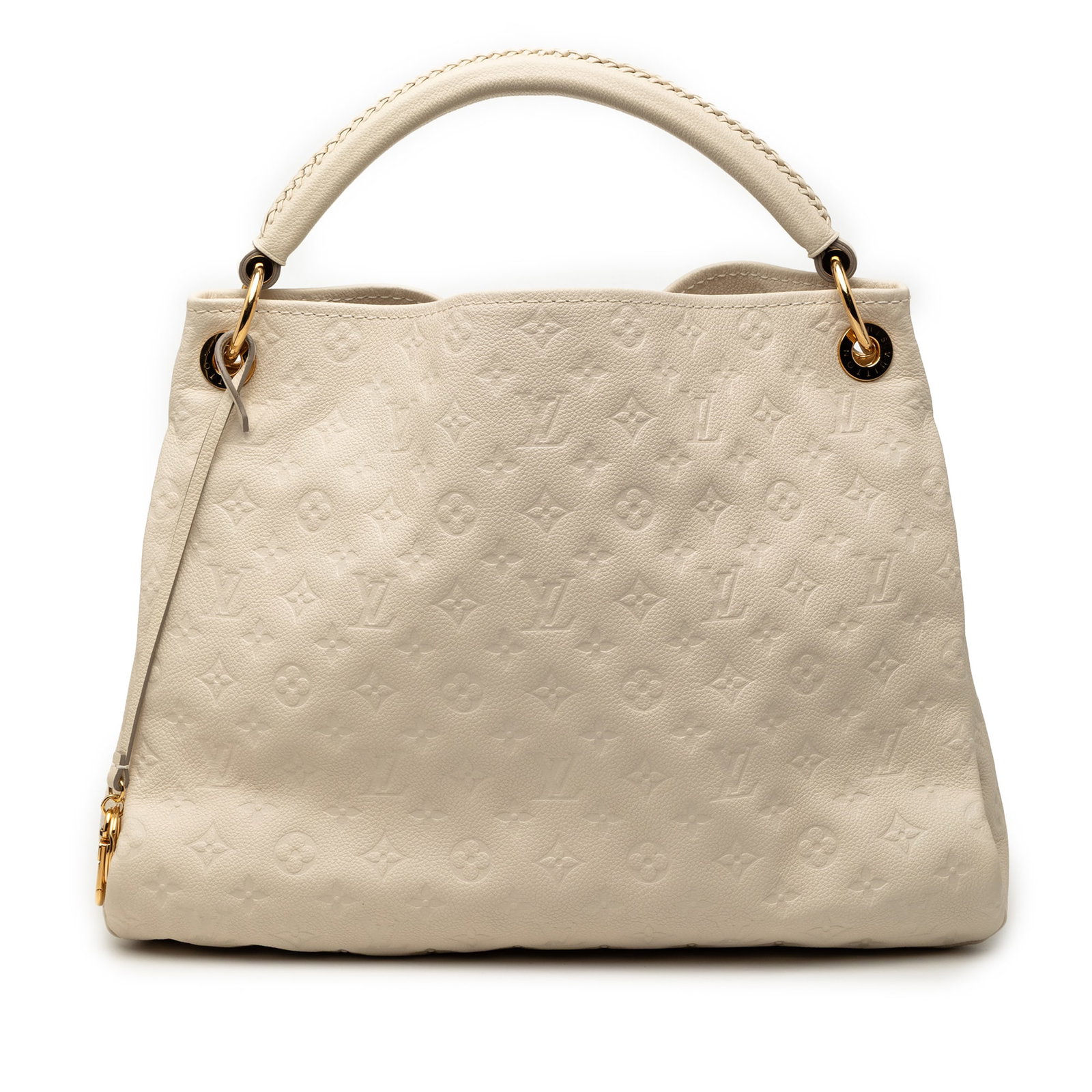 Louis Vuitton Artsy MM White Monogram Empreinte Leather Shoulder Bag: Louis Vuitton Artsy MM White Monogram Empreinte Leather Shoulder Bag This Louis Vuitton Monogram Empreinte Artsy MM features a white empreinte leather body with a rolled leather strap, an open top, an