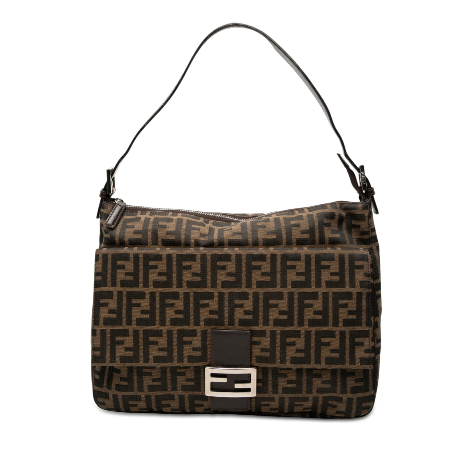 Fendi Zucca Canvas Brown Shoulder Bag (1 of 7)