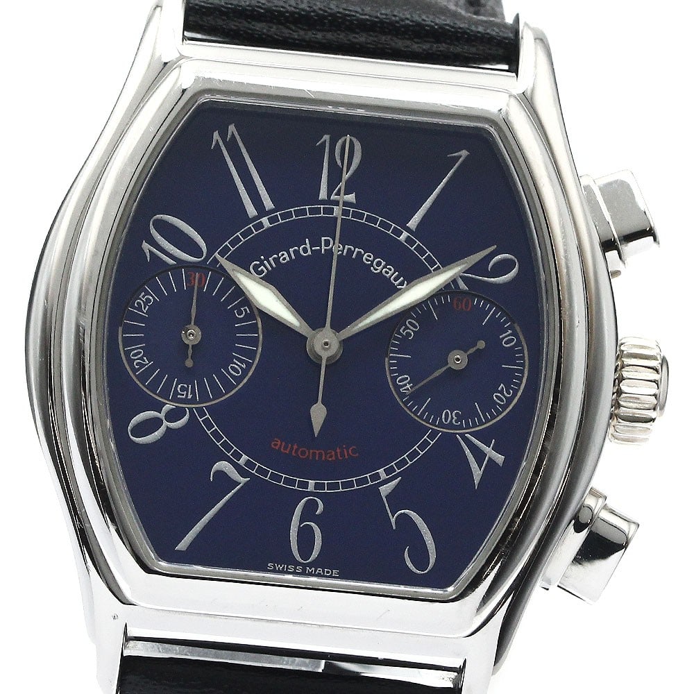 Girard Perregaux Richeville 2750 Automatic Chronograph Men's Wristwatch: Girard Perregaux Richeville 2750 Automatic Chronograph Men's Wristwatch This Girard Perregaux Richeville 2750 men's chronograph wristwatch features a stainless steel case paired with a navy dial and a