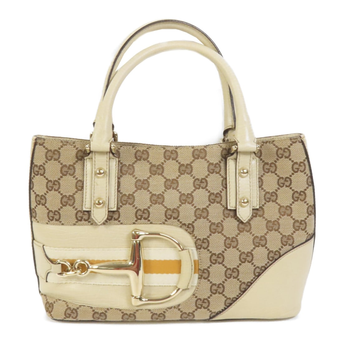 GUCCI Horsebit Beige GG Canvas Tote Handbag (1 of 15)