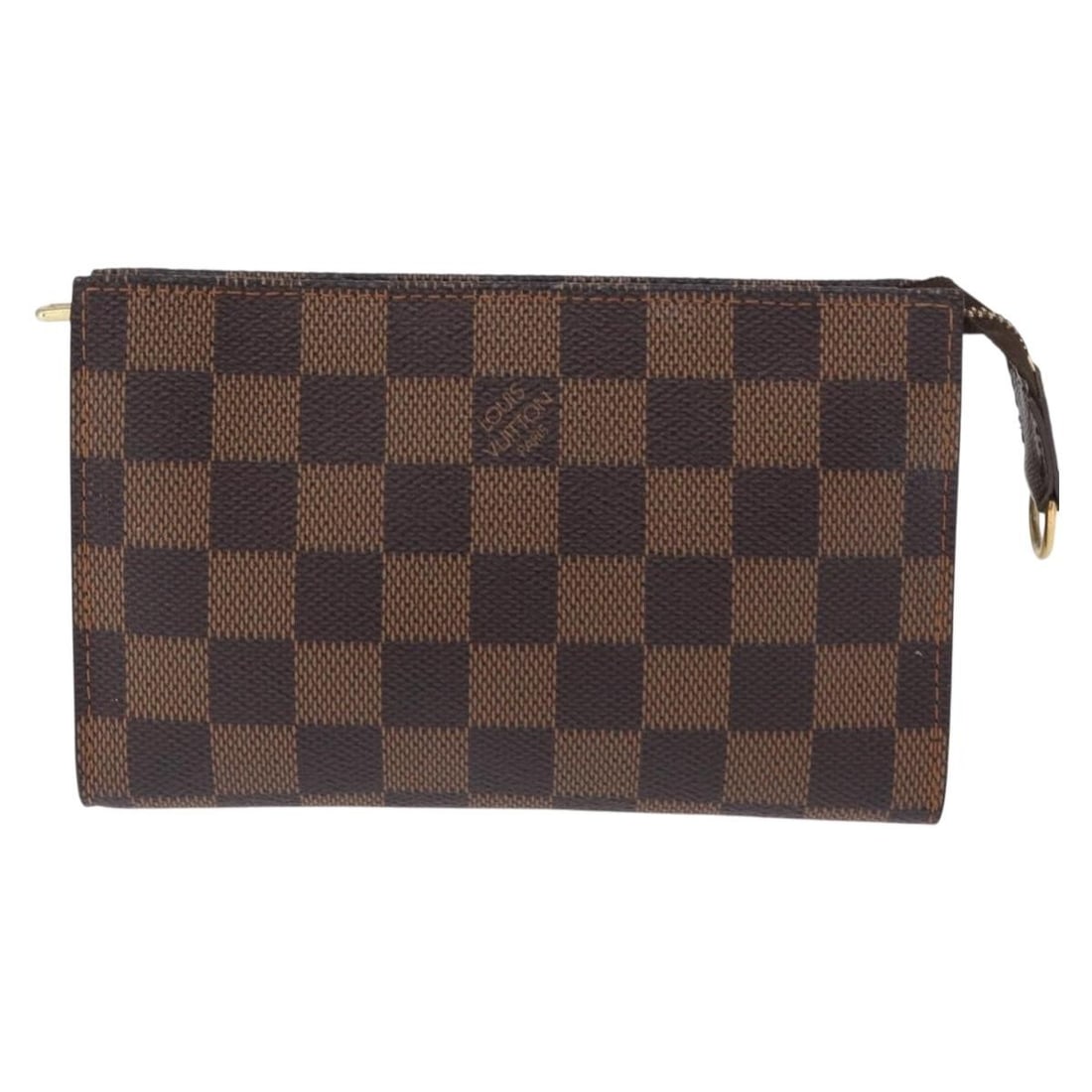 Louis Vuitton Damier Canvas Marais Bucket Zip Pouch Brown: Louis Vuitton Damier Canvas Marais Bucket Zip Pouch Brown This Louis Vuitton Marais Bucket Zip Pouch is crafted from brown Damier canvas, designed for women. The pouch features a compact silhouette wi