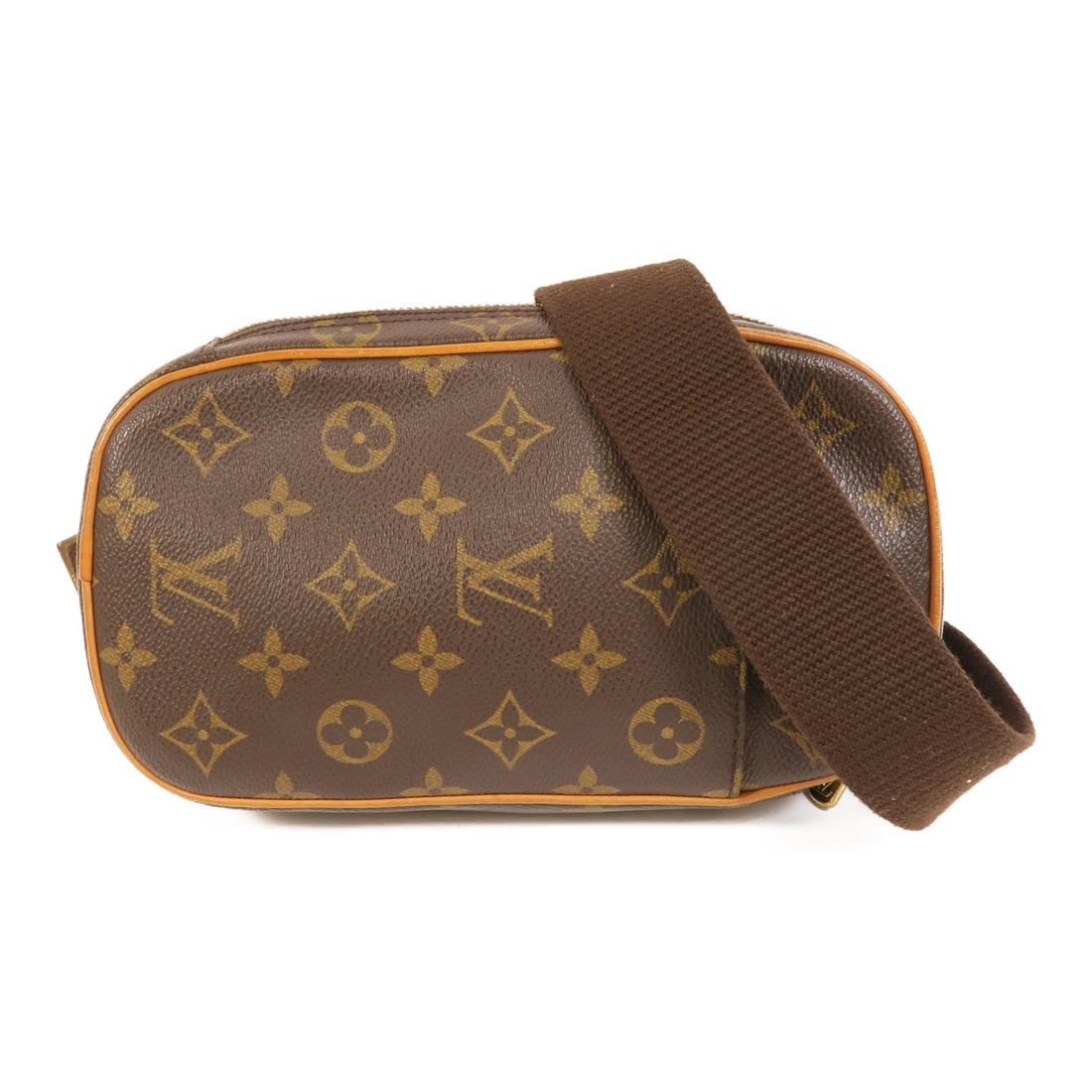 Louis Vuitton Monogram Pochette Gange Waist Bag M51870: Louis Vuitton Monogram Pochette Gange Waist Bag M51870 This Louis Vuitton Pochette Gange is a versatile waist and shoulder bag crafted from signature brown monogram PVC coated canvas. The bag features
