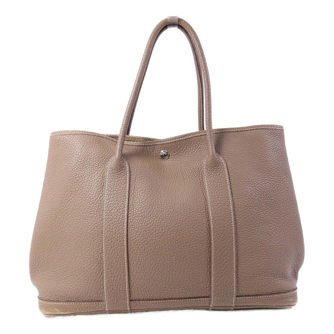 Hermes GardenParty PM Etoupe Clemence Leather Tote with Palladium Hardware (1 of 17)