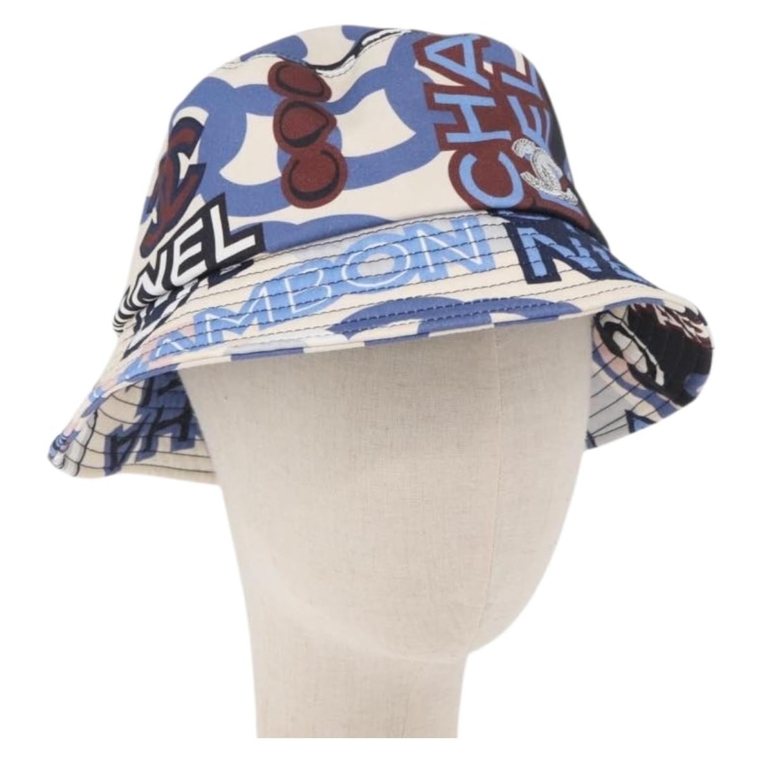 White Cotton Women's Hat by CHANEL Made in Italy: White Cotton Women's Hat by CHANEL Made in Italy This CHANEL women's hat is crafted from white cotton and features the iconic CC logo. Made in Italy, it has a head circumference of approximately 54 cm