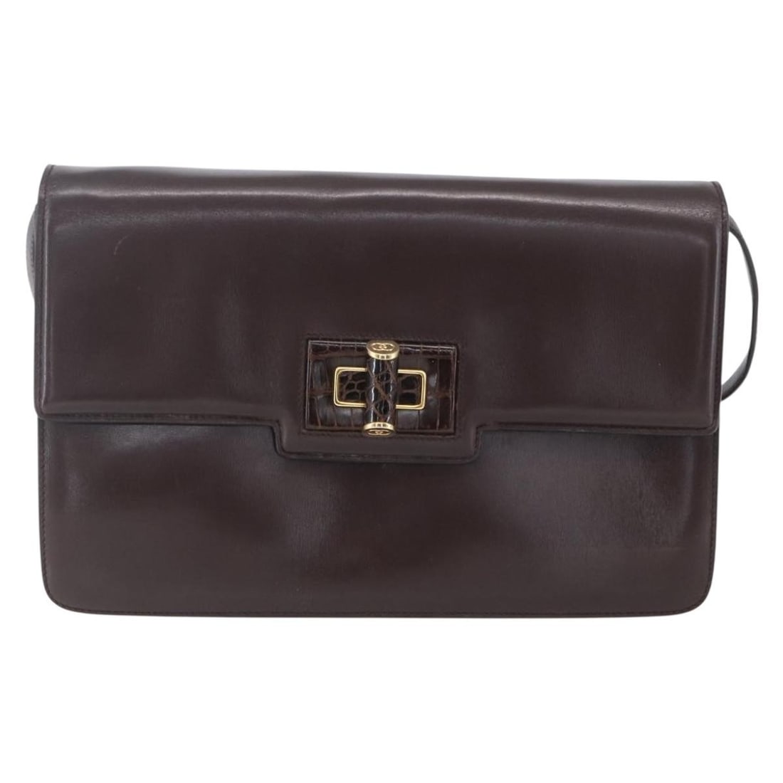 Gucci Brown Leather Vintage Shoulder Bag for Women: Gucci Brown Leather Vintage Shoulder Bag for Women This Gucci vintage shoulder bag is crafted from brown leather and designed for women. It features a classic silhouette with dimensions of 26cm x 16cm