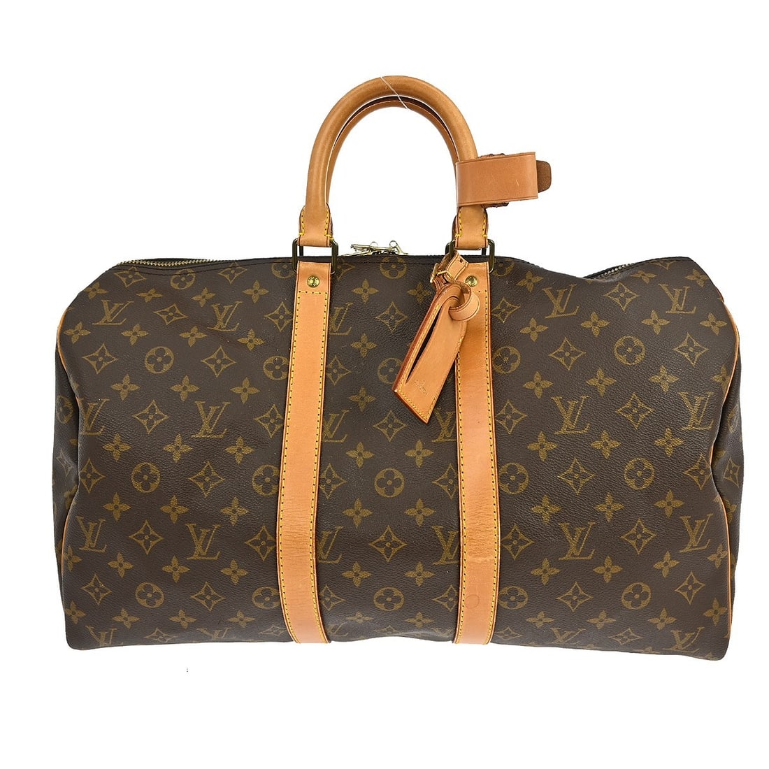 Louis Vuitton Keepall Monogram Canvas Travel Bag: Louis Vuitton Keepall Monogram Canvas Travel Bag This Louis Vuitton Keepall Bag features the iconic monogram canvas in brown, designed for unisex use. Made in France, it offers ample space and classic
