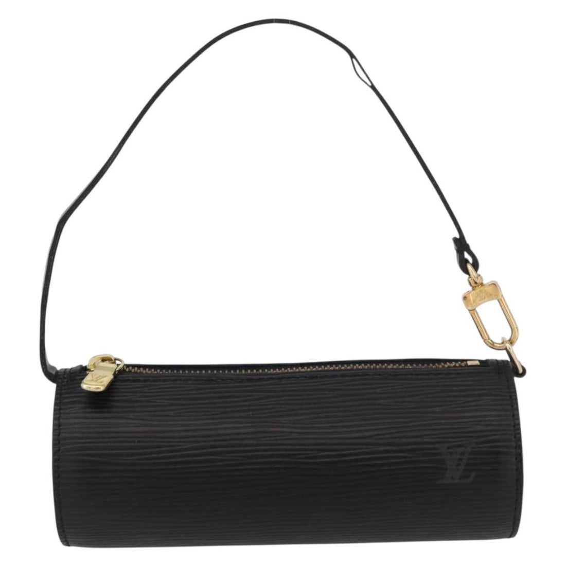 Louis Vuitton black Epi leather Soufflot Pochette handbag France: Louis Vuitton black Epi leather Soufflot Pochette handbag France This Louis Vuitton Soufflot Pochette features black Epi leather and is designed for women. The bag is in very good condition, with slig