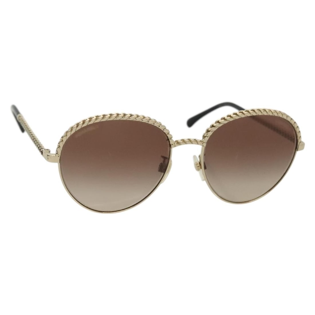 CHANEL Silver Tone Metal Sunglasses with Dust Bag Auth 136551M (1 of 15)