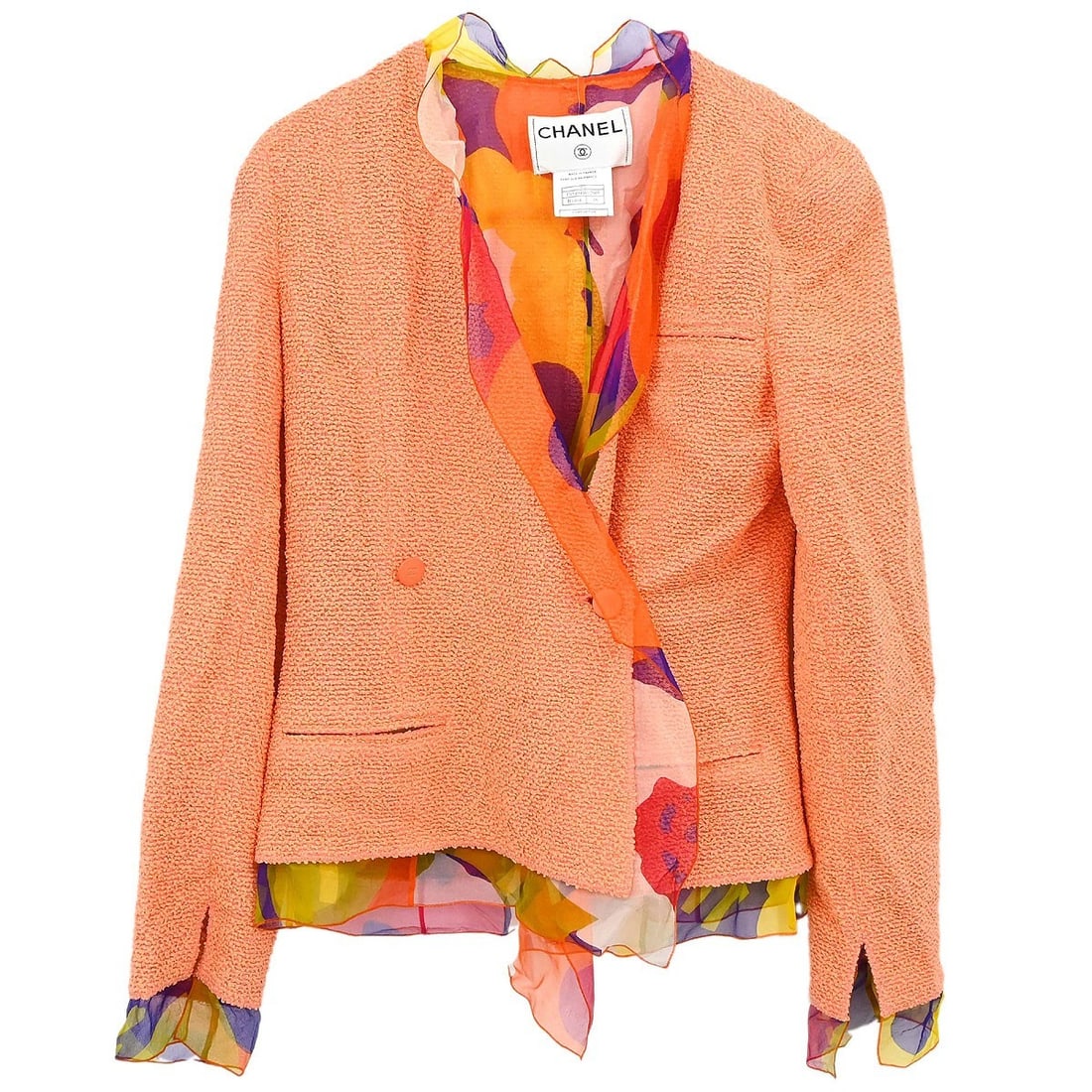 CHANEL orange double-breasted women s jacket size 38 (1 of 15)