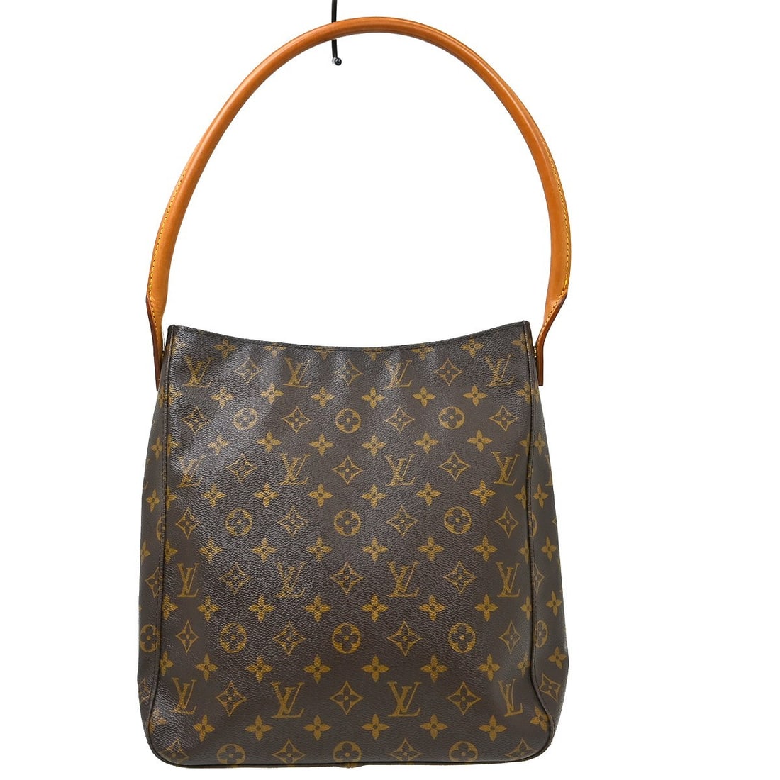 Louis Vuitton Looping GM Monogram Shoulder Bag M51145: Louis Vuitton Looping GM Monogram Shoulder Bag M51145 This Louis Vuitton Looping GM shoulder bag features the iconic Monogram pattern on brown leather, complemented by beige leather handles and a beig