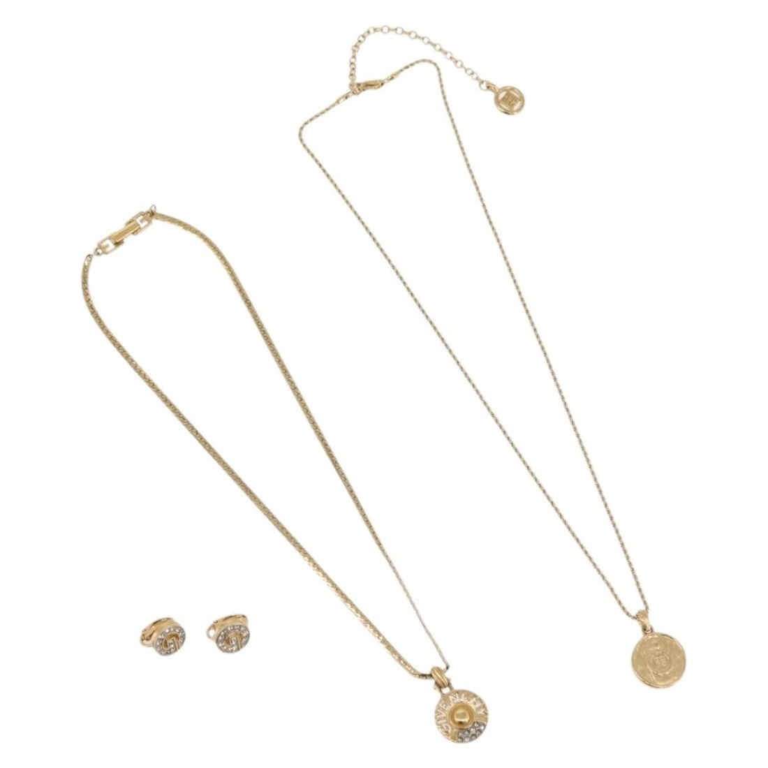 GIVENCHY gold tone metal necklace set of 3 (1 of 18)