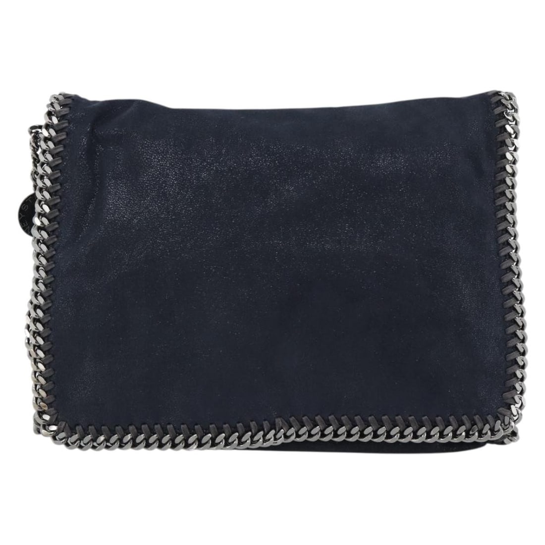 Stella McCartney Falabella Navy Synthetic Crossbody Bag: Stella McCartney Falabella Navy Synthetic Crossbody Bag This Stella McCartney Falabella Fold Over Flap Crossbody Bag features a stylish navy synthetic exterior and signature chain detailing. The bag i