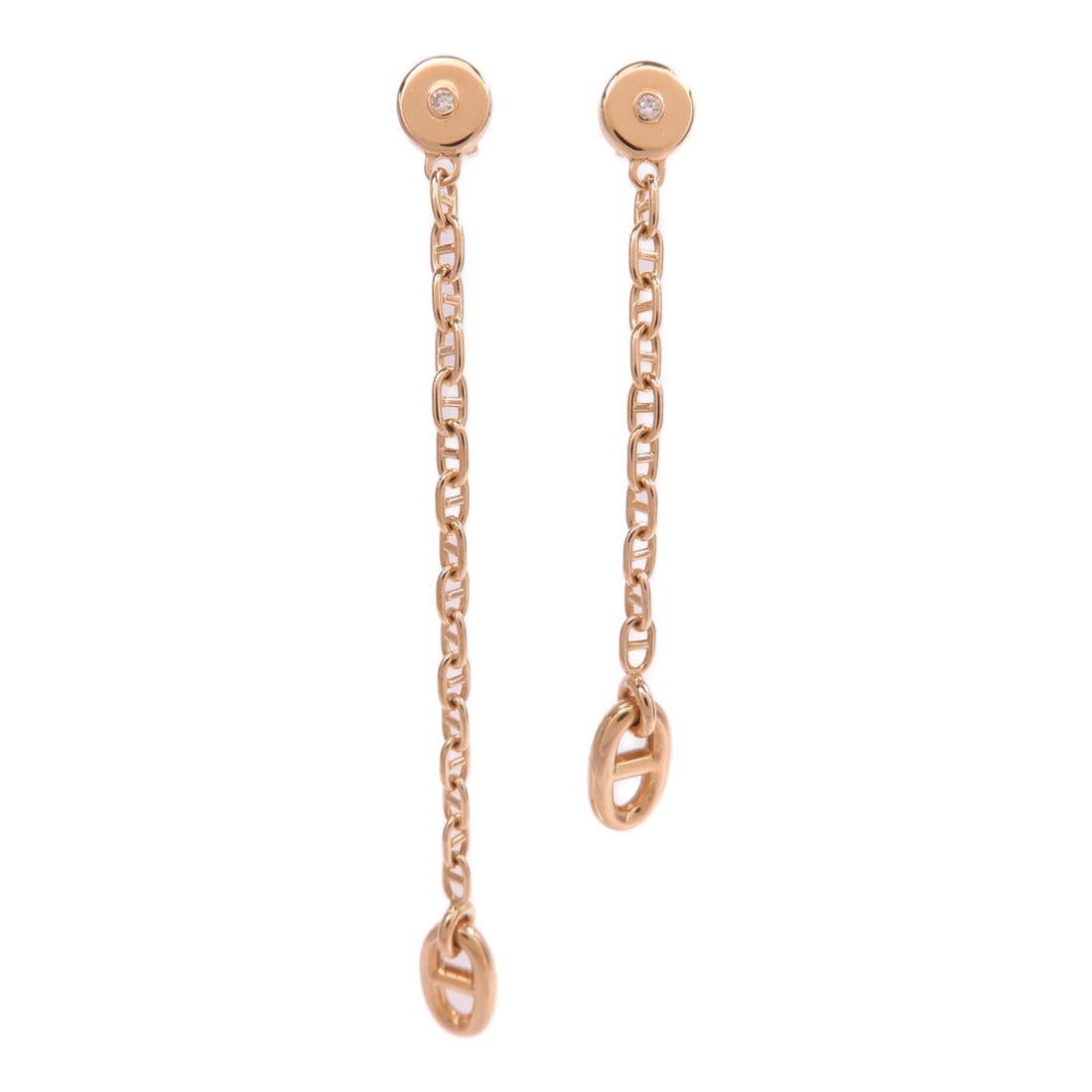 Hermes Farandole Diamond Pierced Earrings 18K Rose Gold (1 of 8)