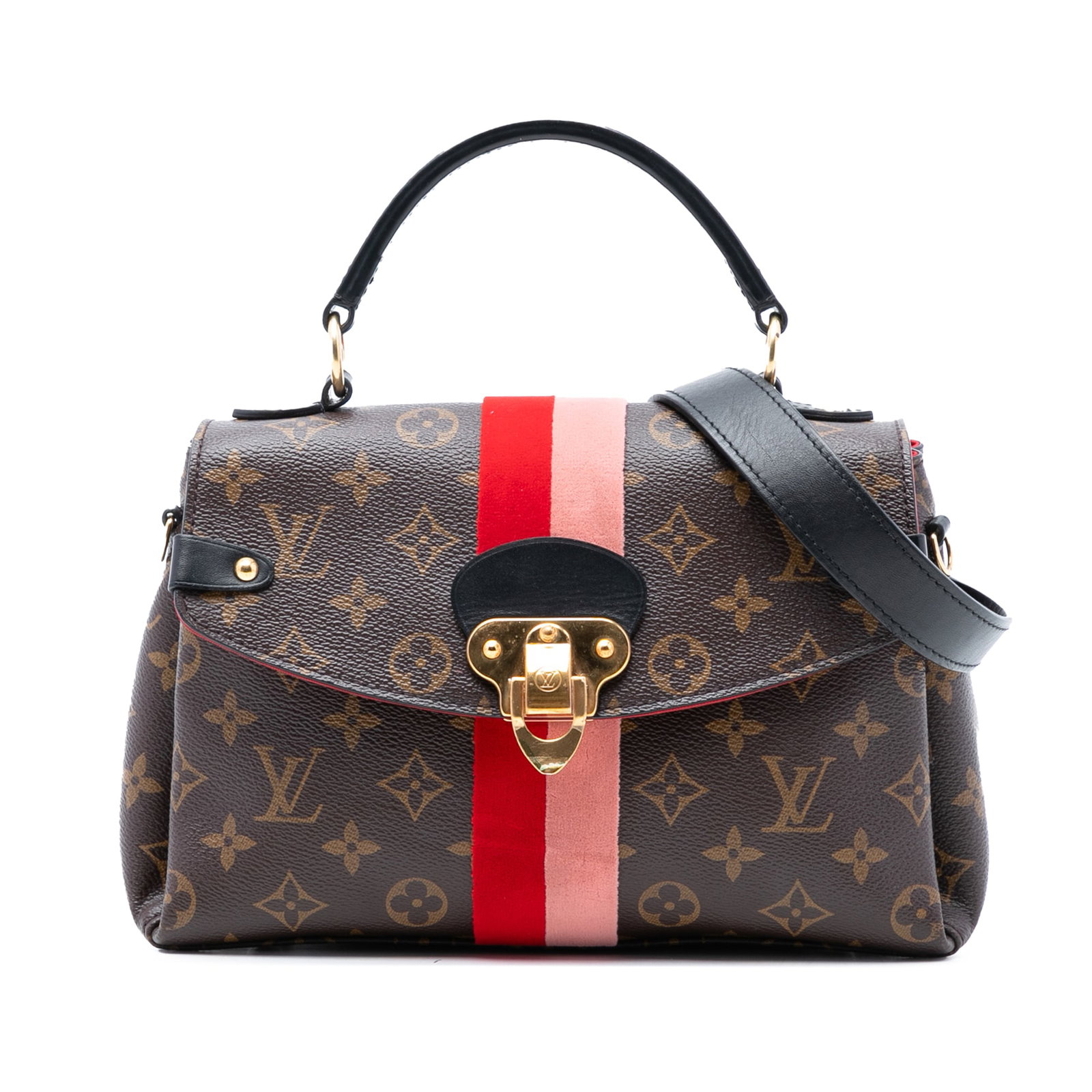 Monogram Georges BB Brown Canvas Shoulder Bag with Velvet Trim by Louis Vuitton: Monogram Georges BB Brown Canvas Shoulder Bag with Velvet Trim by Louis Vuitton This Louis Vuitton Monogram Georges BB features a monogram canvas body with velvet trim, a flat leather handle, and a de