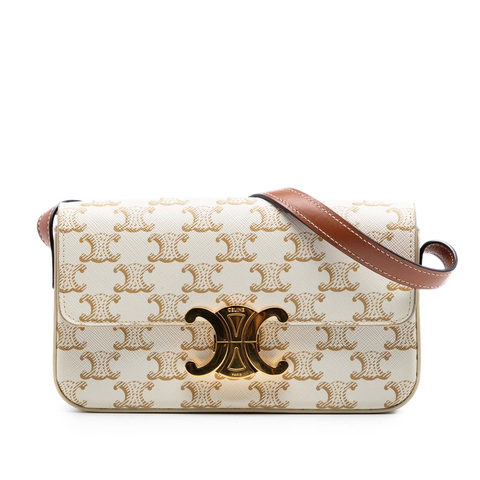 Celine Claude Triomphe coated canvas shoulder bag (1 of 7)
