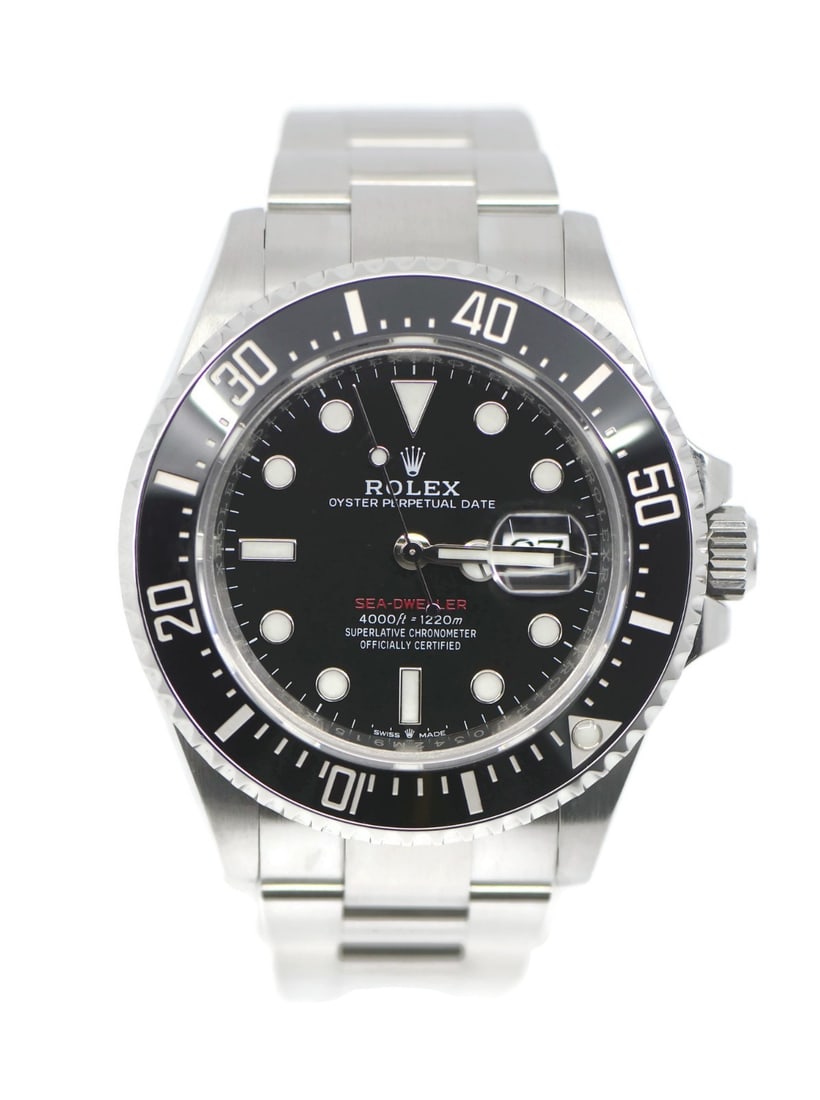 Rolex Sea-Dweller 126600 Automatic Date Stainless Steel Wristwatch: Rolex Sea-Dweller 126600 Automatic Date Stainless Steel Wristwatch This Rolex Sea-Dweller 126600 is a stainless steel men's wristwatch featuring a 43mm round case and a robust bracelet band. The watch