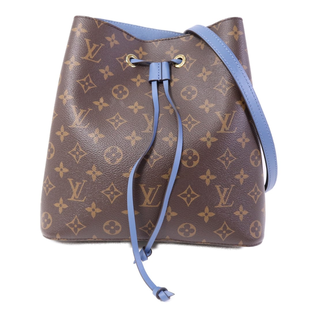 Louis Vuitton NeoNoe MM 2way Shoulder Bag Blue Brown GHW M43569 (1 of 13)
