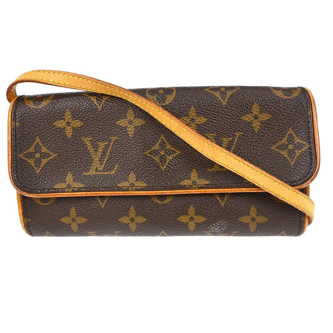 Louis Vuitton Monogram Pochette Twin PM Shoulder Bag M51854: Louis Vuitton Monogram Pochette Twin PM Shoulder Bag M51854 This Louis Vuitton Pochette Twin PM is a vintage shoulder bag featuring the iconic Monogram canvas leather exterior with a brown color and l