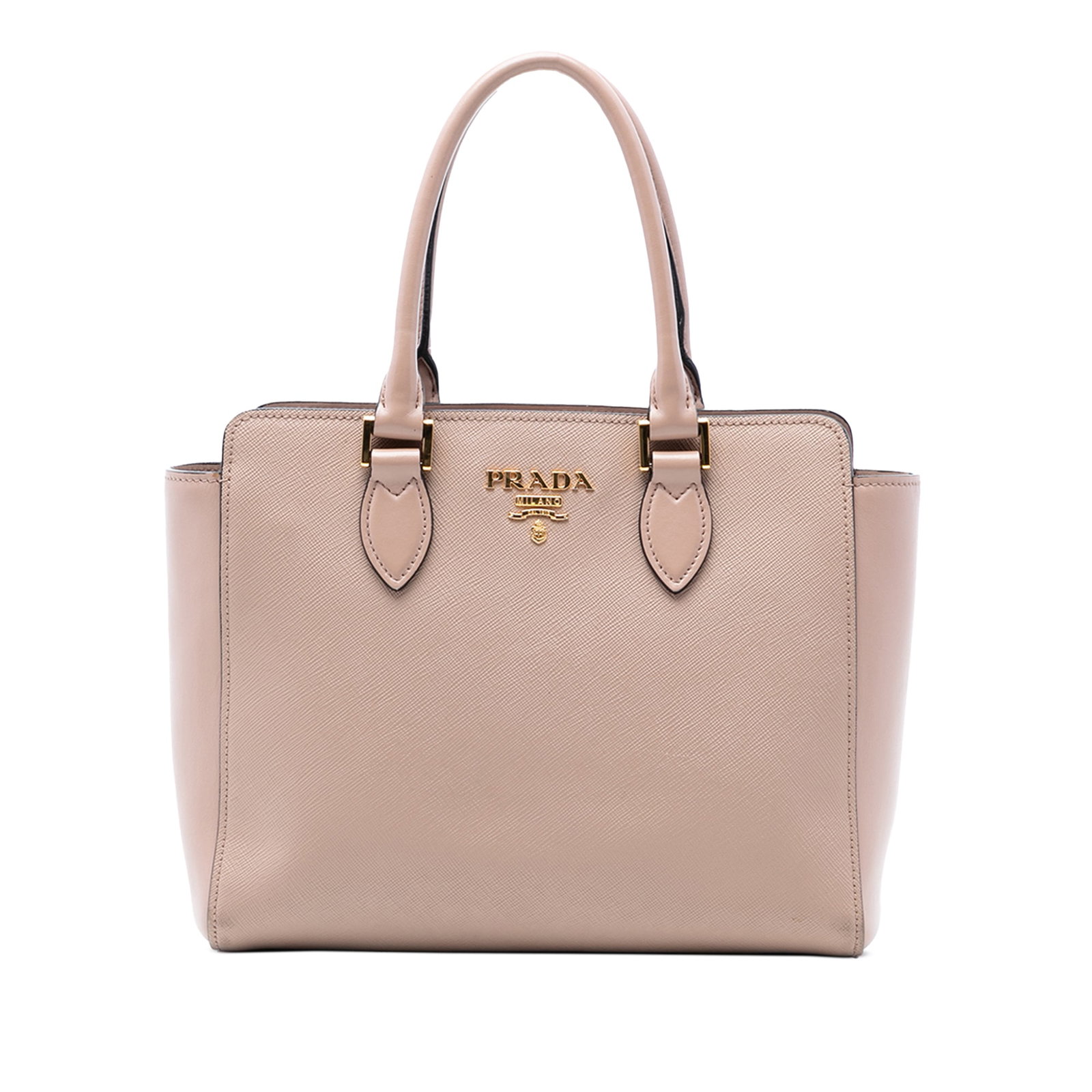 Prada brown leather convertible tote with saffiano trim (1 of 6)