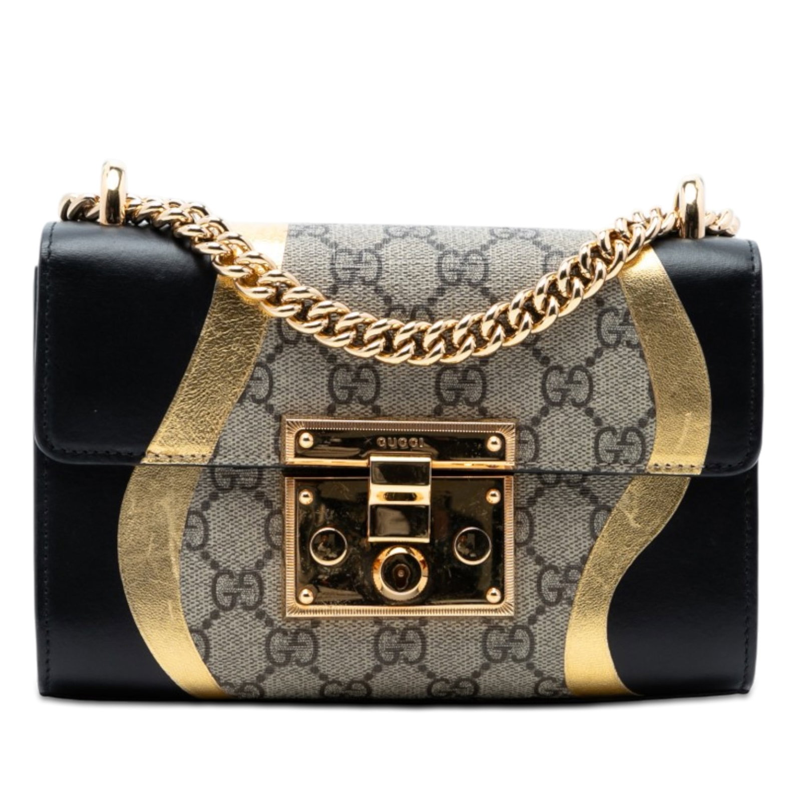 Gucci Osiride Padlock Crossbody Bag GG Supreme Beige: Gucci Osiride Padlock Crossbody Bag GG Supreme Beige This Gucci Small GG Supreme Osiride Padlock Crossbody features a coated canvas and leather construction in beige. The bag is designed with a slidin