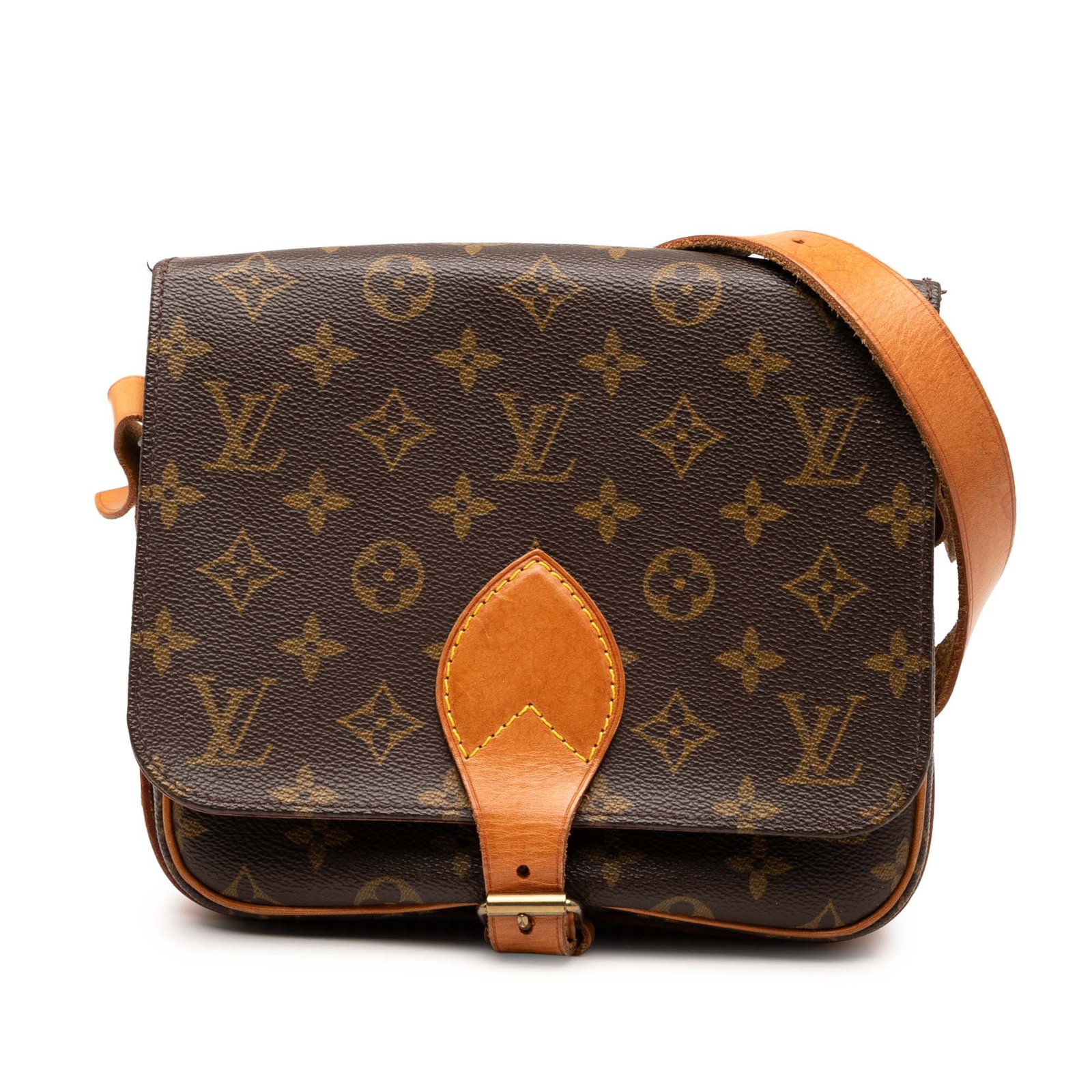 Louis Vuitton Monogram Cartouchiere MM Brown Vachetta Leather Bag: Louis Vuitton Monogram Cartouchiere MM Brown Vachetta Leather Bag The Louis Vuitton Monogram Cartouchiere MM is a stylish accessory crafted from durable monogram canvas and complemented by elegant vac
