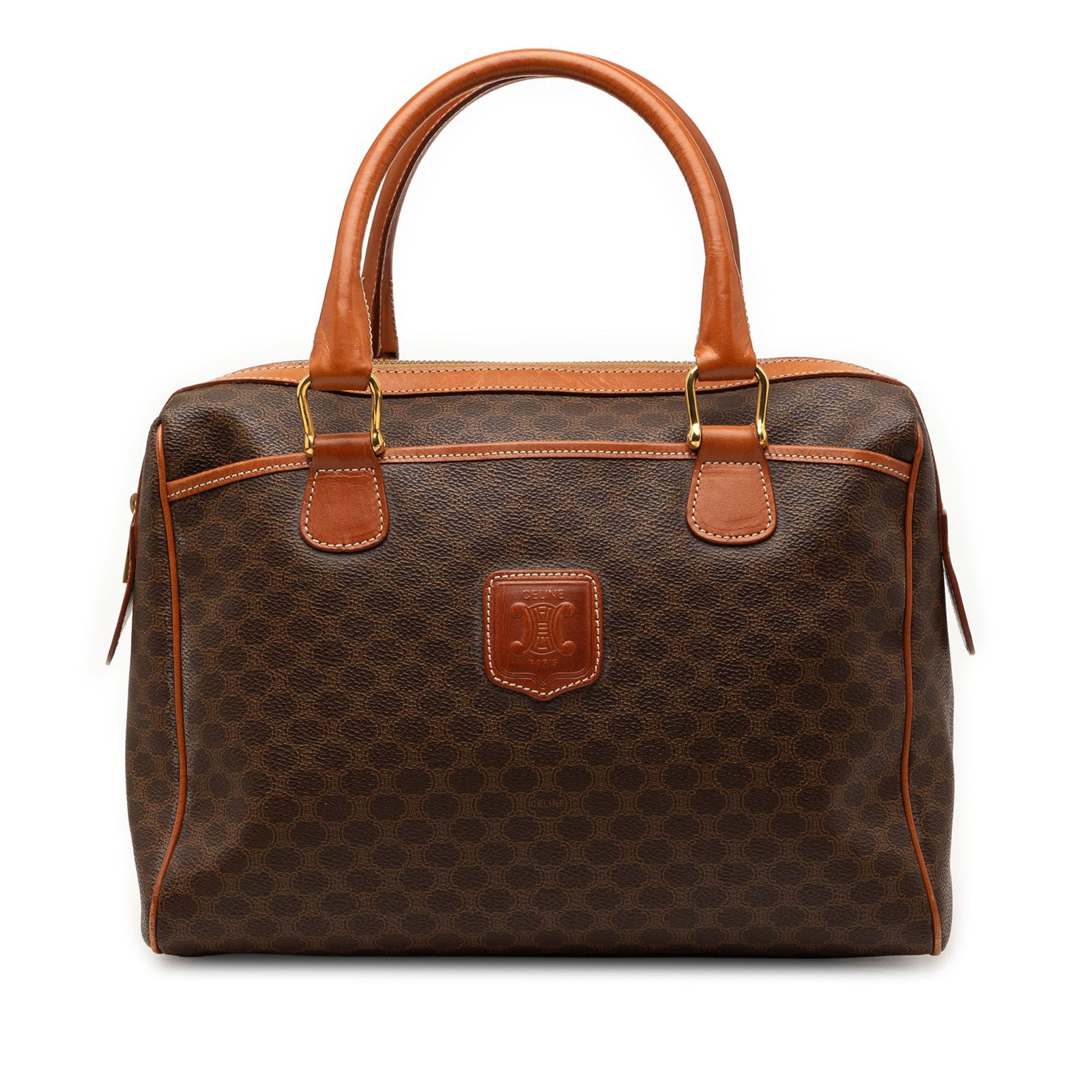 Celine Macadam Brown Coated Canvas Tote Bag (1 of 8)