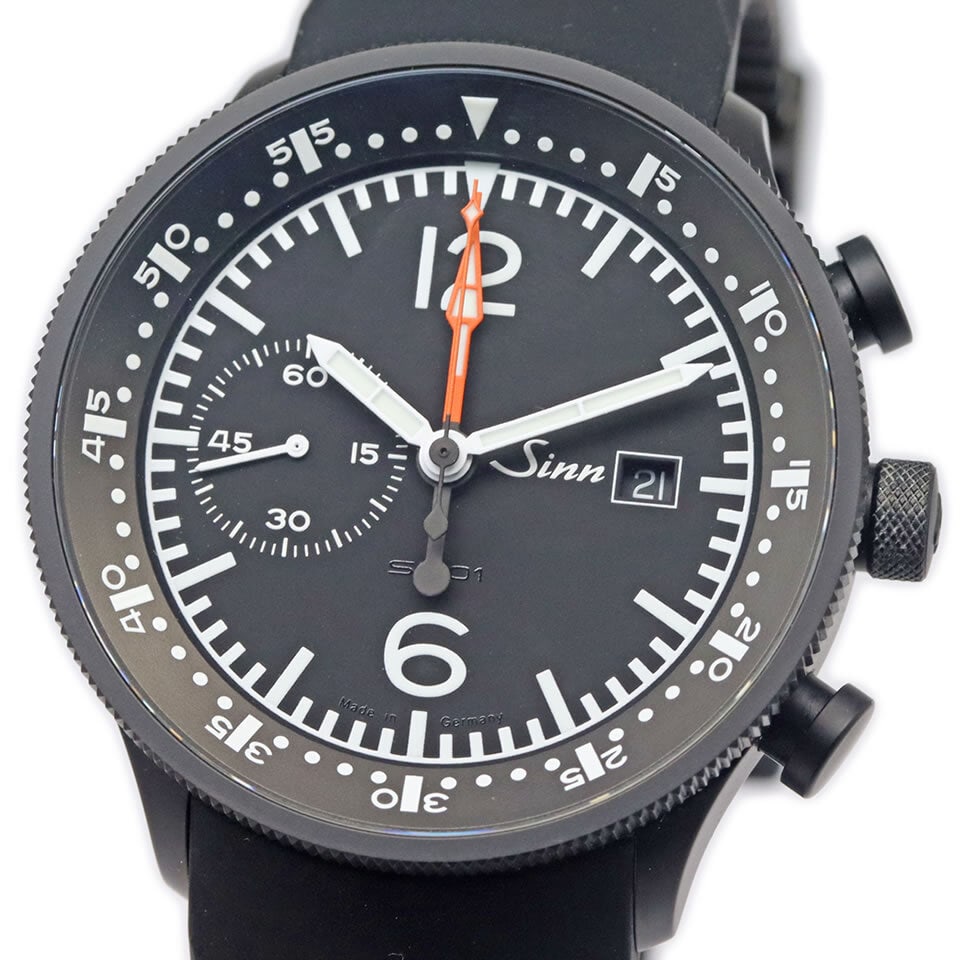 Sinn 717 Automatic Chronograph Black Dial 45mm Steel Watch (1 of 15)