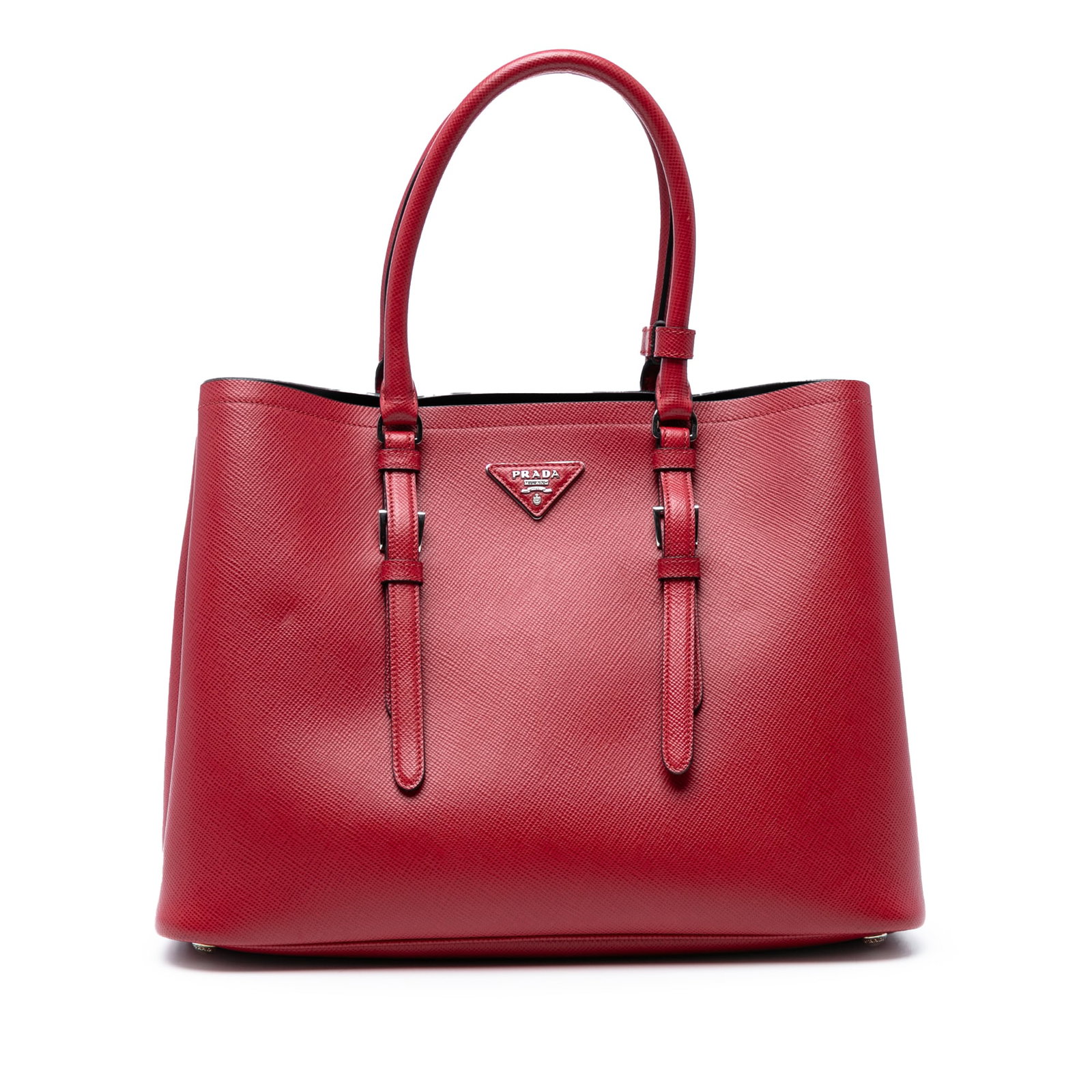 Prada Medium Saffiano Cuir Red Leather Satchel Bag (1 of 8)