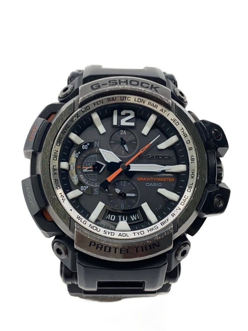CASIO GPW-2000-3AJF G-SHOCK solar men's wristwatch: CASIO GPW-2000-3AJF G-SHOCK solar men's wristwatch This CASIO G-SHOCK Solar GPW-2000-3AJF men's wristwatch features a durable black rubber band and robust construction. The watch shows signs of slight